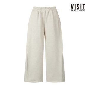 [비지트인뉴욕]사이드 사선 핀턱 기모 밴딩 팬츠 V5CLP05