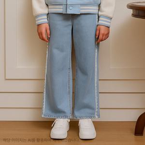 [로엠걸즈(아동)]레이스 연청 와이드팬츠청바지 RGTJ258Y2