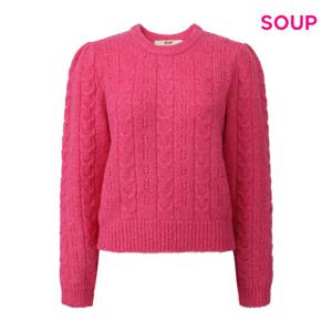 [숲]꽈배기 퍼프 소매 울 니트 S5CLK09