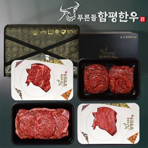 [푸른들] 함평한우 1+ 혼합선물세트 9호 등심/안심/채끝/불고기 1.2kg