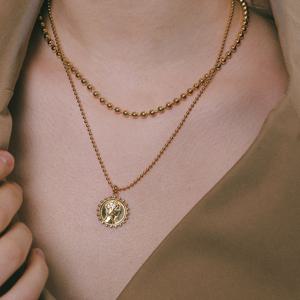 제이로렌 4mm 볼드 실버볼 목걸이 N01219