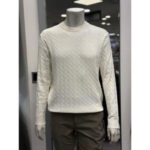 basso 세이브존01 아이보리 꽈배기 패턴 라운드 니트 BSZ3WR48A