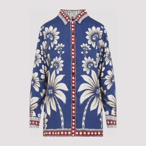 팜리오 플로럴 포인티드 칼라 비스코스 셔츠 344132 26067