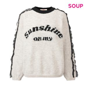 [숲]숄더 레이스 울 라운드넥 니트 S5CLK11