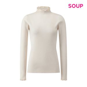 [숲]물결 프릴 하이넥 골지 니트 S5CLK15