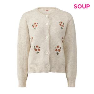[숲]플라워 부케 자수 소프트 니트 가디건 S5CGD12