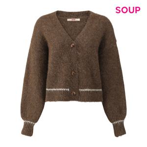 [숲]원 라인 배색 포인트 브이넥 가디건 S5CGD14