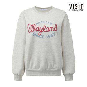 비지트인뉴욕  투톤 레터링 기모 맨투맨 티셔츠 (V5BLT14)