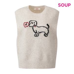 [숲]데일리 퍼피 라운드넥 니트 베스트 S5CVE07