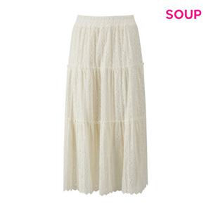 [숲]레이스 펀칭 캉캉 기모 롱 스커트 S5CSR08
