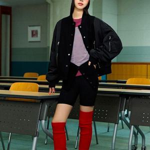 [랩]MARIO우븐배색 소매셔링 항공점퍼 AQ4WZA61