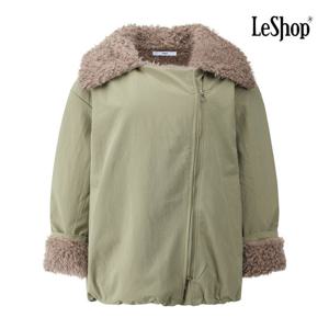 [르샵]배색 푸들 퍼 소매 패딩 야상 점퍼 BQ1JP001A