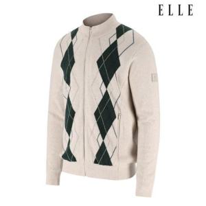 엘르골프 세이브존01 남성 아가일 방풍 풀집업스웨터 6J73701 215