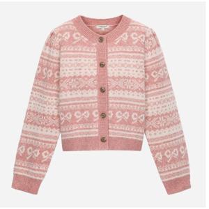 [써스데이아일랜드]리본 자카드 니트 가디건 T258MCD242W