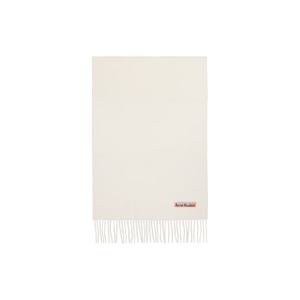 25 FW 아크네 여성 오프 화이트 내로우 프린지 울 스카프 261129F028027
