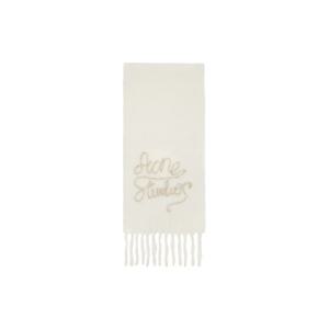 25 FW 아크네 여성 오프 화이트 울 로고 스카프 261129F028010