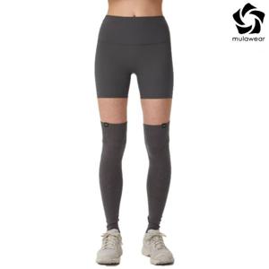 뮬라웨어 여성 컴피 업 하이라이즈 바이커 3부 레깅스 AWNELG312-DGY-YDP