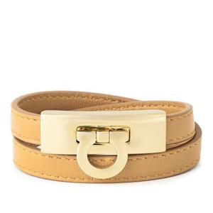 페라가모 허그 간치니 로고 가죽 팔찌 776168 BEIGE