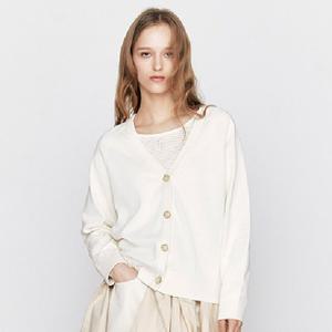 [지오다노]여성 봄 간절기 V넥/브이넥 민자 면 니트 가디건 356506