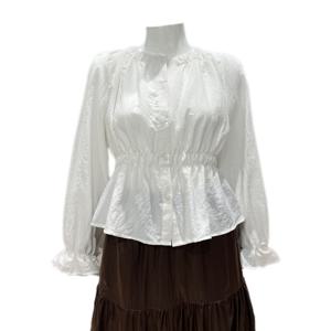 [나인스텝]라운드넥 셔링 블라우스 N26NS6102