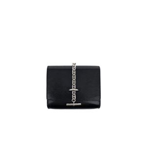 [엘러브] 에르메스 리자드 샹달 체인 컴팩트 지갑 블랙 은장 K각인 6HL0005