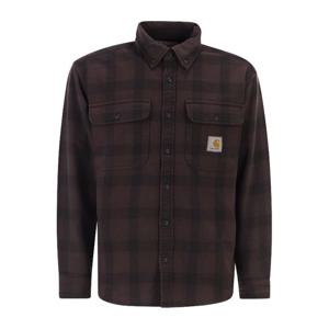 칼하트 체스트 포켓 스퀘어 로고 체크 셔츠 I035951 3J2XX