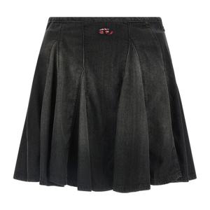 디젤 디스피키-S 자수 플리츠 미니 스커트 A21694068VM 02