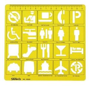 모양자 산키스 템플레이트 기타 NO.2520 표시기호정규 46005