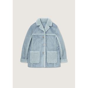 [플랙진] 여성 컬러 포인트 시어링 코트 PWTH4CTL66W