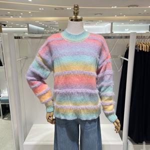 [밸리걸] 레인보우 롱슬리브 니트 498189