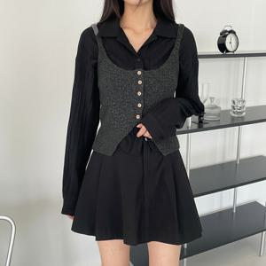 [올리비에스클로젯]유넥 니트 골지 뷔스티에_O2601KV003A