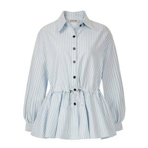 [포커스]페플럼 스트링 스트라이프 블라우스 PBVFF6S1BL5031