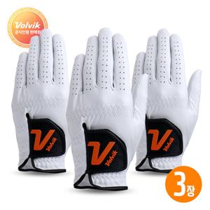 [볼빅] V로고 프리미엄 남성용 천연양피 골프장갑 3장 _V