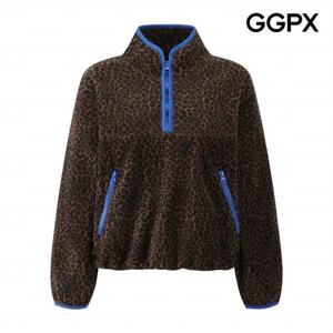 [GGPX] 레오파드 블루 지퍼 플리스 티셔츠 (GQ1TS003F)