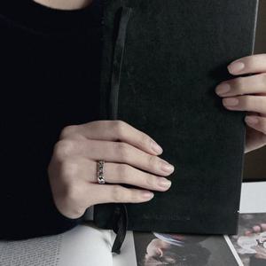 에르모사제이 r026 유화 은반지-L (실버 925 반지 체인 커플)