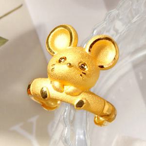 골드팡 24k 순금 행복하쥐 돌반지 3.75g