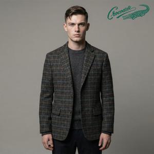 [TAG가 330,000] 크로커다일 남성 울혼방 체크 클래식 블레이저