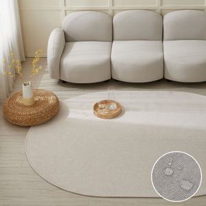 [르헤브] 바젤 타원형 방수 러그 거실 카페트 (200x350)