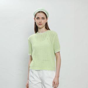 [UNIT]코튼 크루넥 스카시 배색 니트 [UFJKCN217N]