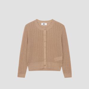 [UNIT]라인 블렌드 크루넥 스카시 니트가디건[UFJKCA256N-LIGHR BROWN]
