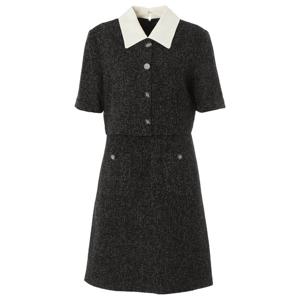 [에이비에프지]카라배색포인트 트위드원피스 APY3QO01H