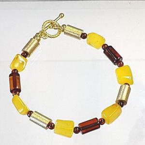 [블루케이] 옐로우 밀화 호박 원석 팔찌240605-17작품