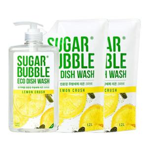 슈가버블 주방세제 레몬크러쉬 940ml + 1.2L x2