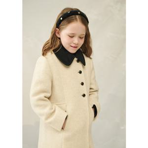 빈 BEEN FW BY64CT01LB 라이트 베이지 카라 배색 울코트