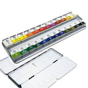 문교 국산 수채화 용 그림 고체 물감 클레식 24색 팔레트 세트