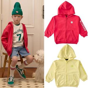 [블루독8-키즈] 3종택1 레드 에센셜집업후드점퍼 면자켓 가디건 간절기 두돌선물 초등학생 2517511102