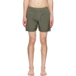 25 FW 스톤아일랜드 남성 그린 나일론 메탈 닐 스윔 쇼츠 251828M208007