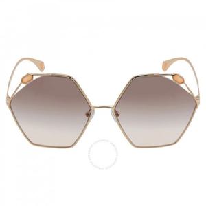 불가리 핑크 그라디언트 그레이 헥사곤 여성용 선글라스 BV6160 20143B 58