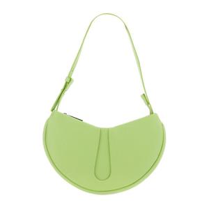 더모아레 그린 하프문 지퍼 클로저 숄더 백 TMSR24EN83 FOLIAGE