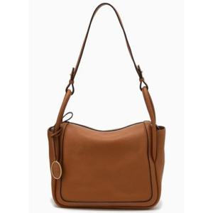 [헤지스] 오벌 장식 브라운 레더 토트겸 숄더백[ HIBA5E162W2]